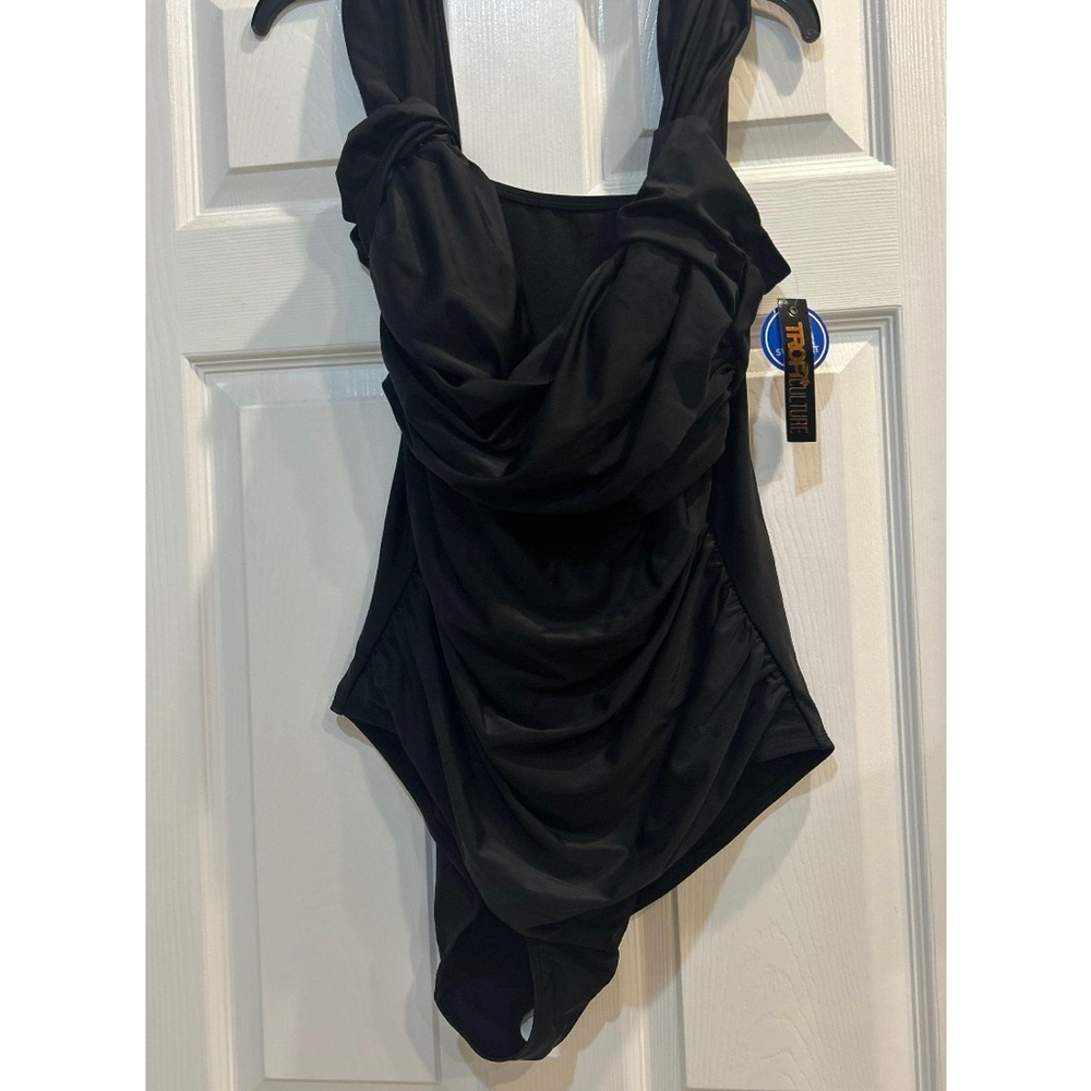 Black Ruched Bodysuit Swimwear